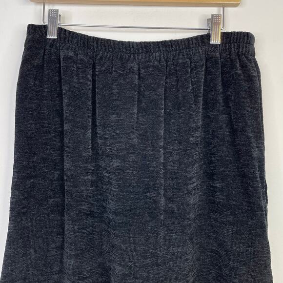 Indigo Moon Black Chenille Long Midi Blanket Skirt Fringe Y2K 2000s Western M - Picture 3 of 7